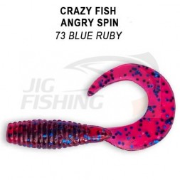 Мягкие приманки Crazy Fish Angry Spin 1.4&quot; 73 Blue Ruby