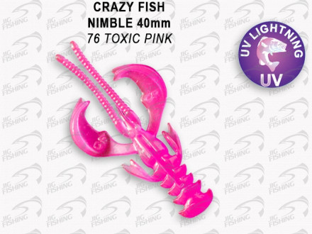 Мягкие приманки Crazy Fish  Nimble 1.6&quot; #76 Toxic Pink