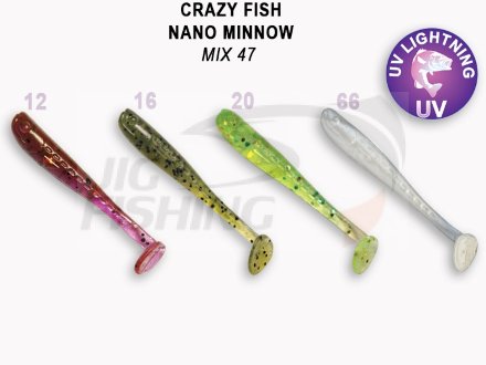 Мягкие приманки Crazy Fish Nano Minnow 1.6&quot; Mix 47