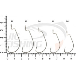 Крючок Flagman Wide Range Offset Worm Big Eye #2 (9шт/уп)
