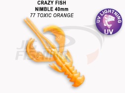 Мягкие приманки Crazy Fish  Nimble 1.6&quot; #77 Toxic Orange