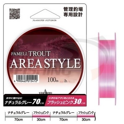 Монолеска Yamatoyo Famell Trout Area Style 100m Pink #1.0 0.165mm 2kg