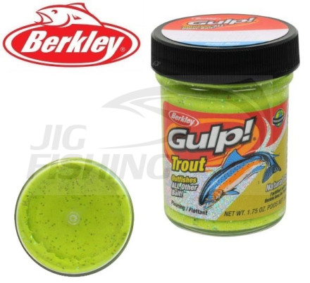 Паста форелевая Berkley Gulp Trout Dough 50gr Chunky Chartreuse Garlik