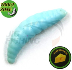 Мягкие приманки Trout Zone Maggot 1.6&quot; #Blue Glow Cheese