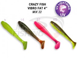 Мягкие приманки Crazy Fish Vibro Fat 4&quot; Mix 22