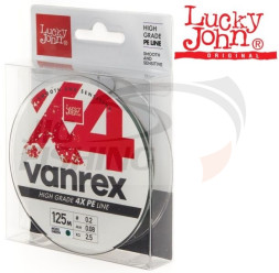 Шнур Lucky John Vanrex X4 Braid 125m Moss Green #0.2 0.08mm 2.5kg