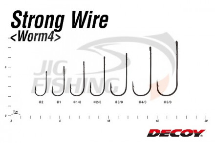 Крючки Decoy Strong Wire Worm 4 #1/0