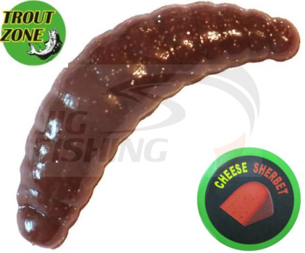 Мягкие приманки Trout Zone Maggot 1.3&quot; #Chocolate Cheese/Sherbet