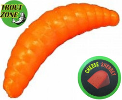 Мягкие приманки Trout Zone Maggot 1.3&quot; #Peach Cheese/Sherbet