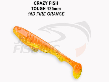 Мягкие приманки  Crazy Fish Tough 5&quot; #15D Fire Orange