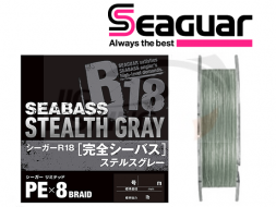 Шнур Seaguar R18 Seabass Stealth Gray PE X8 Braid 150m #1.2 0.185mm 9.9kg