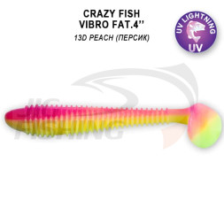 Мягкие приманки Crazy Fish Vibro Fat 4&quot; 13D Peach