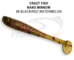 Мягкие приманки Crazy Fish Nano Minnow 2.2&quot; #68 Red/Black Watermelon