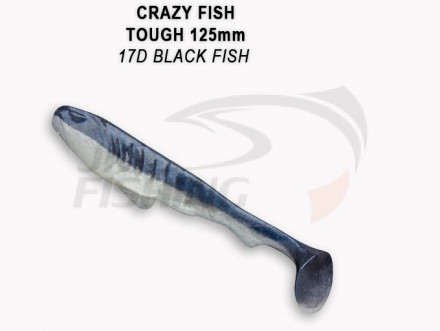 Мягкие приманки  Crazy Fish Tough 5&quot; #17D Black Fish