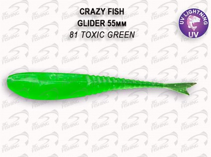 Мягкие приманки Crazy Fish Glider 2.2&quot; 81 Toxic Green