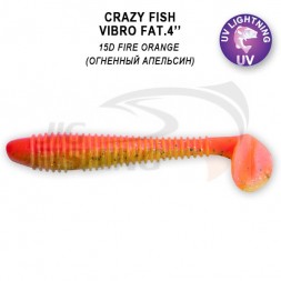 Мягкие приманки Crazy Fish Vibro Fat 4&quot; 15D Fire Orange