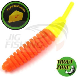 Мягкие приманки Trout Zone Ribber Pupa 2.3&quot; Orange/Chartreusee Cheese