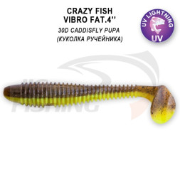 Мягкие приманки Crazy Fish Vibro Fat 4&quot; 30D Caddisfly Pupa By MF