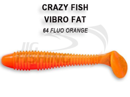 Мягкие приманки Crazy Fish Vibro Fat 2.8&quot; 64 Fluo Orange