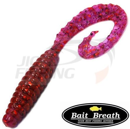 Мягкие приманки Bait Breath Curly Grub 2.5&quot; #Ur29 Chameleon Red Seed