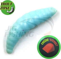 Мягкие приманки Trout Zone Maggot 1.3&quot; #Blue Glow Cheese/Sherbet