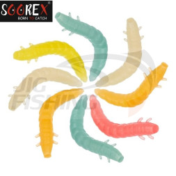Мягкие приманки Soorex Pro Bait King Worm 55mm #215 Glow Mix