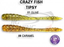 Мягкие приманки Crazy Fish Tipsy 1.2&quot; #01 Olive #09 Caramel