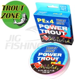 Шнур Trout Zone Power Trout X4 150m Fluo Pink #0.55 0.121mm 9.8lb