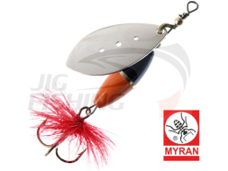 Вращающаяся блесна Myran Wipp Orange Svart 3gr #Silver