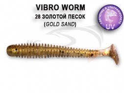 Мягкие приманки Crazy Fish Vibro Worm 2&quot; 28 Gold Sand