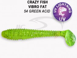 Мягкие приманки Crazy Fish Vibro Fat 2.8&quot; 54 Green Acid