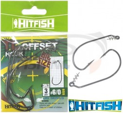 Офсетный крючок HitFish TL Offset Hook #6/0 (3шт/уп)