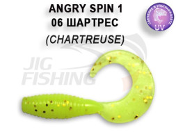 Мягкие приманки Crazy Fish Angry Spin 1&quot;  06 Shartreuse