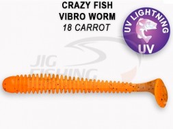 Мягкие приманки Crazy Fish Vibro Worm 2&quot; 18 Carrot