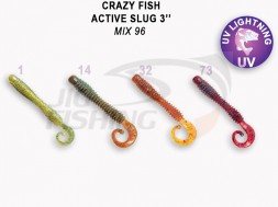 Мягкие приманки Crazy Fish Active Slug 3&quot; Mix 96
