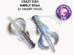 Мягкие приманки Crazy Fish  Nimble 2.5&quot; #3D Swamp Pearl