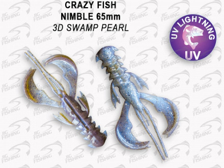 Мягкие приманки Crazy Fish  Nimble 2.5&quot; #3D Swamp Pearl