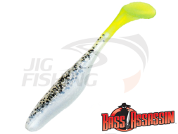 Мягкие приманки Bass Assassin Sea Shad 4&quot; #238 Salt &amp; Pepper Silver Phantom/Chartreuse Tail