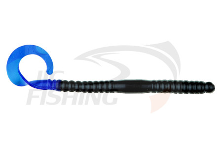 Мягкие приманки Bass Assassin Worm 6&quot; #200  Black Blue Tail