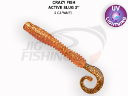 Мягкие приманки Crazy Fish Active Slug 3&quot; #9 Caramel