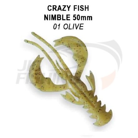 Мягкие приманки Crazy Fish Nimble Floating 2&quot; #01 Olive