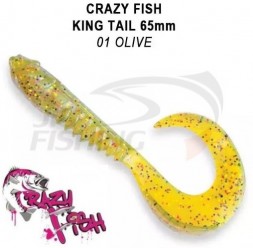 Мягкие приманки Crazy Fish King Tail 2.5&quot; #01 Olive