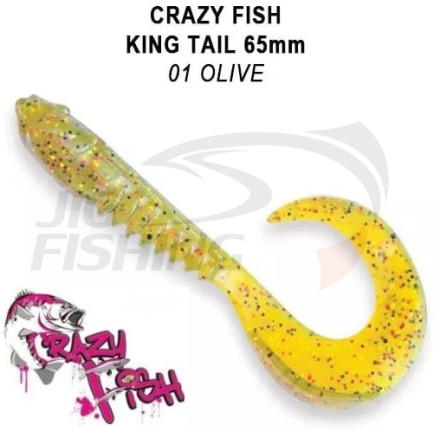 Мягкие приманки Crazy Fish King Tail 2.5&quot; #01 Olive