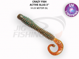 Мягкие приманки Crazy Fish Active Slug 3&quot; #14 UV Motor Oil