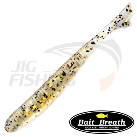 Мягкие приманки Bait Breath Fish Tail 2&quot; #143 Clear Black Gold Flake