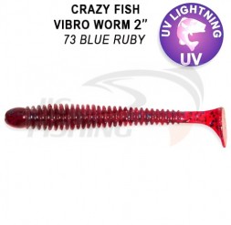 Мягкие приманки Crazy Fish Vibro Worm 2&quot; 73 Ruby