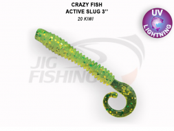 Мягкие приманки Crazy Fish Active Slug 3&quot; #20 Kiwi