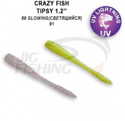 Мягкие приманки Crazy Fish Tipsy 1.2&quot; #89 Glowing #91