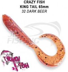 Мягкие приманки Crazy Fish King Tail 2.5&quot; #32 Dark Beer