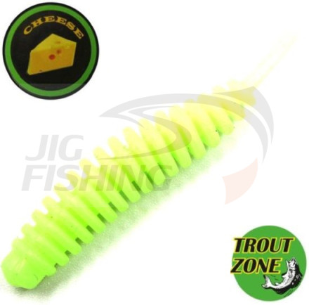 Мягкие приманки Trout Zone Ribber Pupa 2.1&quot; Flo Green Cheese (9шт/уп)